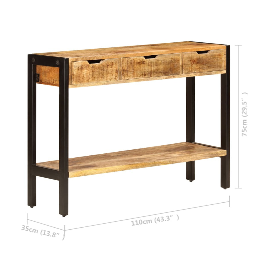 Dressoir Met 3 Lades 110X35X75 Cm massief mangohout