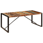 Eettafel 200x100x75 cm multikleur hout zwart metaal