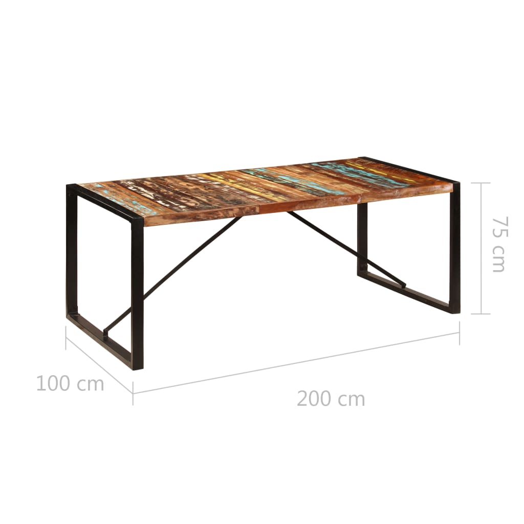 Eettafel Zwart 200 x 100 x 75 cm