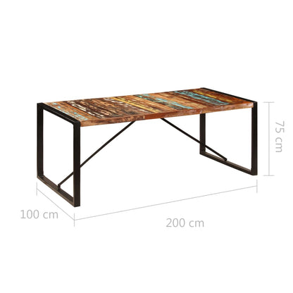 Eettafel Zwart 200 x 100 x 75 cm