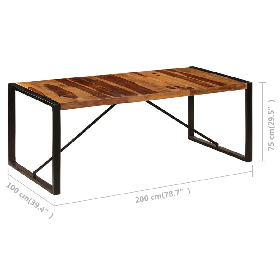 Eettafel Zwart 200 x 100 x 75 cm