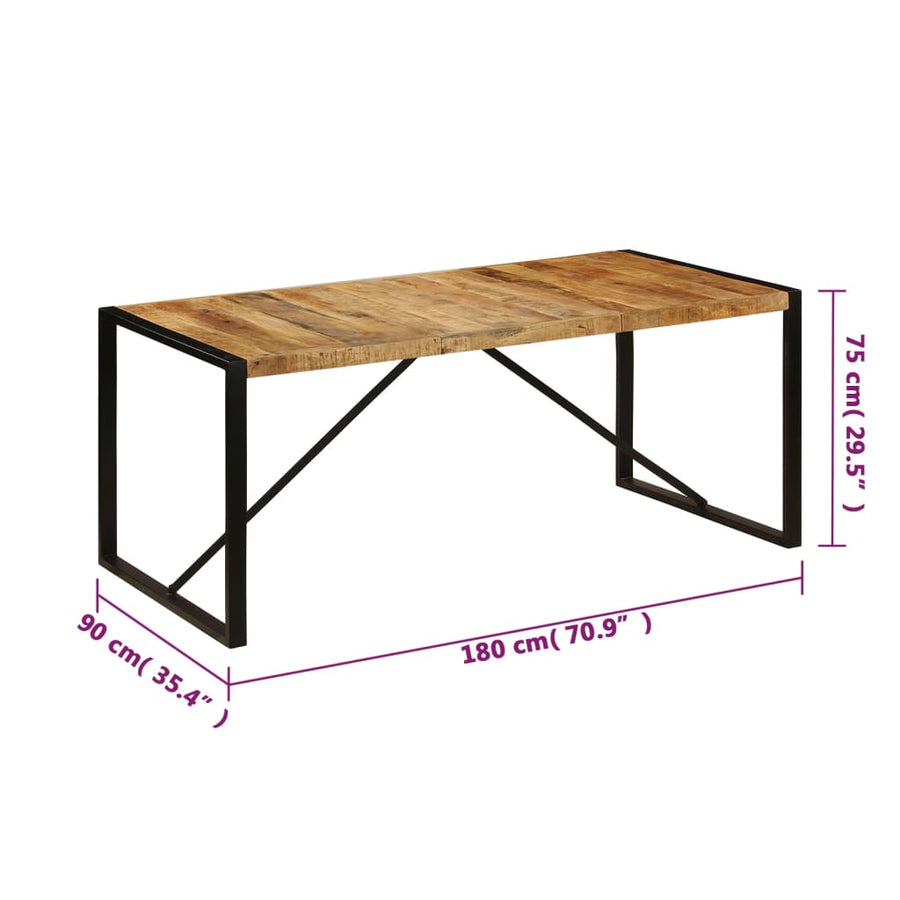 Eettafel 180x90x75 cm massief mangohout 180 x 90 x 75 cm massief mangohout
