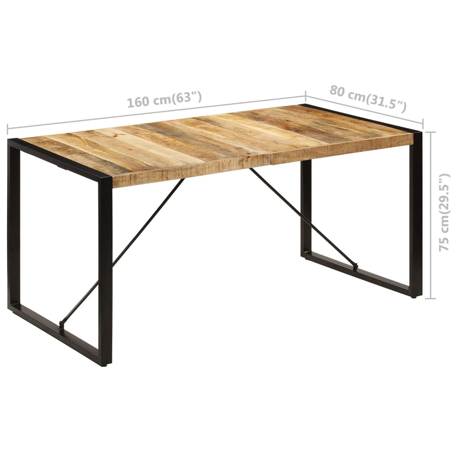 Eettafel 160x80x75 cm massief mangohout 160 x 80 x 75 cm massief mangohout