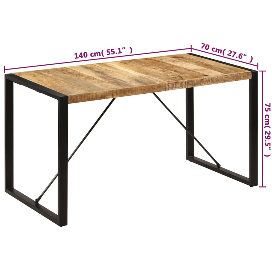 Eettafel 140x70x75 cm massief mangohout 140 x 70 x 75 cm massief mangohout