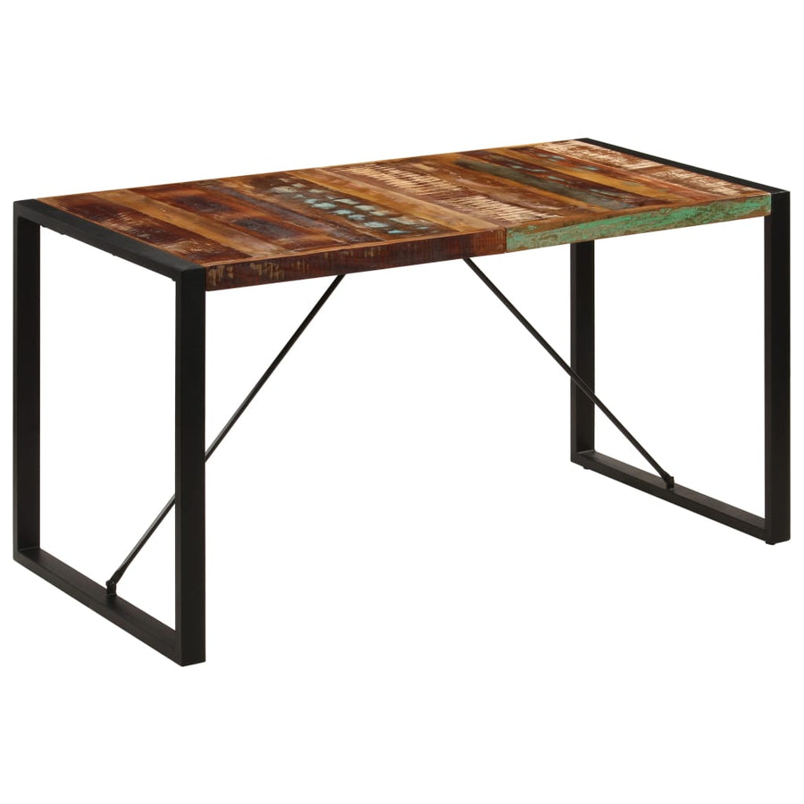 Eettafel Zwart 140 x 70 x 75 cm massief gerecycled hout