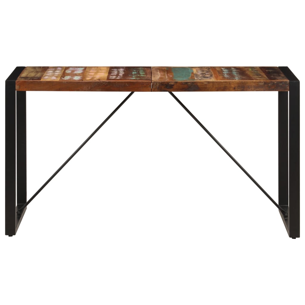 Eettafel Zwart 140 x 70 x 75 cm massief gerecycled hout