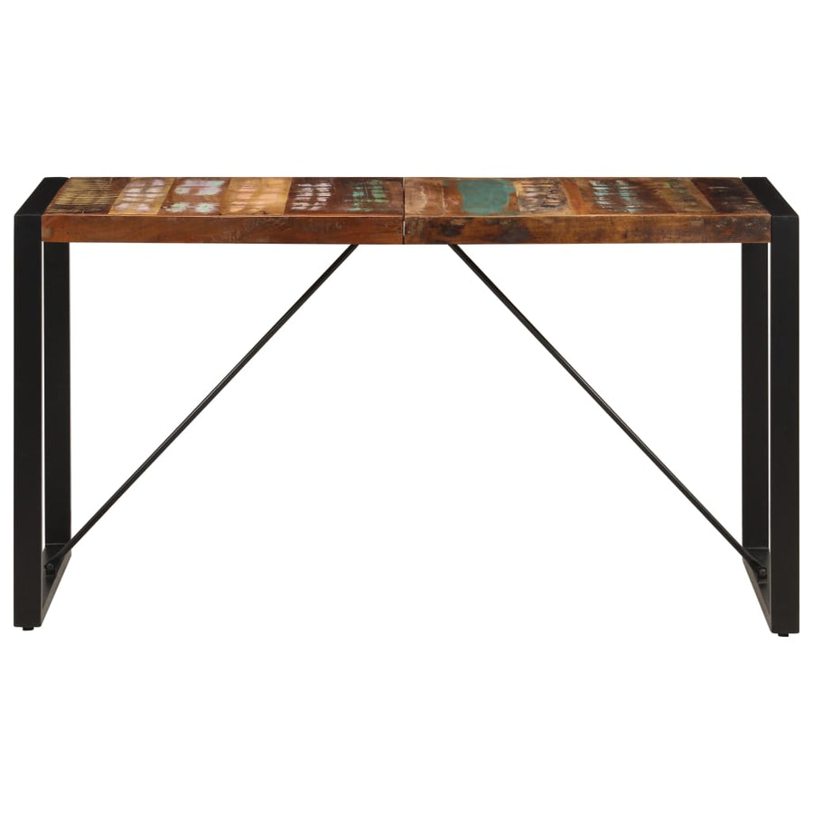 Eettafel Zwart 140 x 70 x 75 cm massief gerecycled hout