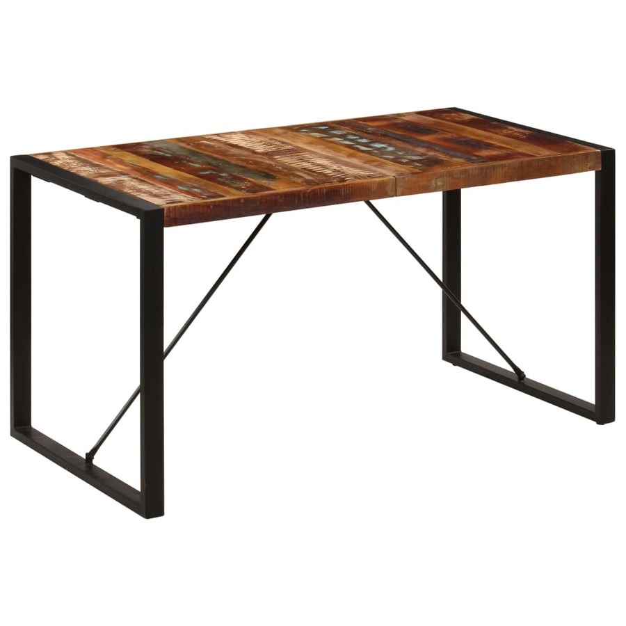 Eettafel Zwart 140 x 70 x 75 cm massief gerecycled hout