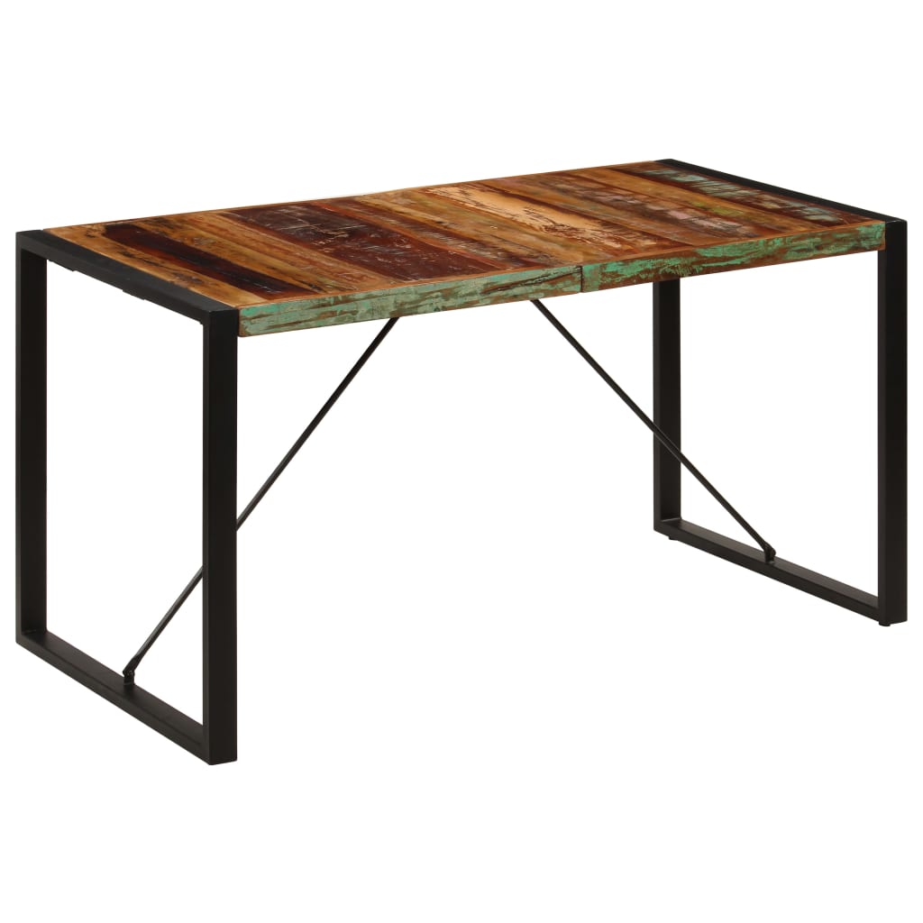 Eettafel Zwart 140 x 70 x 75 cm massief gerecycled hout