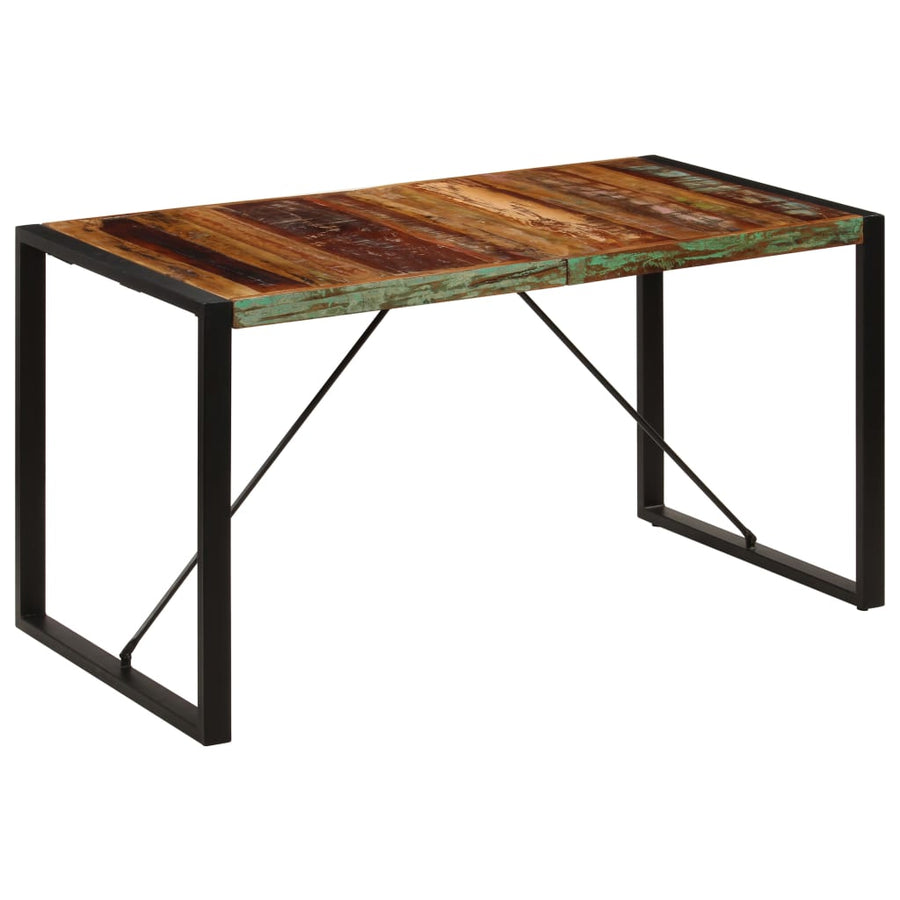 Eettafel Zwart 140 x 70 x 75 cm massief gerecycled hout