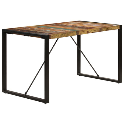 Eettafel Zwart 140 x 70 x 75 cm massief gerecycled hout