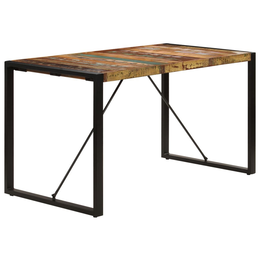 Eettafel Zwart 140 x 70 x 75 cm massief gerecycled hout
