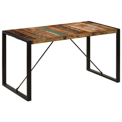 Eettafel Zwart 140 x 70 x 75 cm massief gerecycled hout