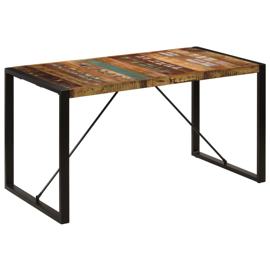 Eettafel Zwart 140 x 70 x 75 cm massief gerecycled hout