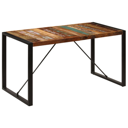 Eettafel Zwart 140 x 70 x 75 cm massief gerecycled hout