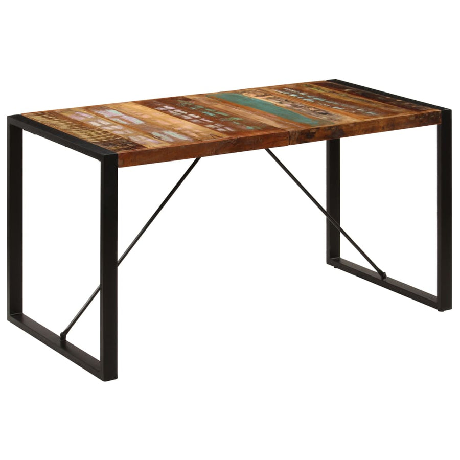 Eettafel Zwart 140 x 70 x 75 cm massief gerecycled hout