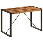 Eettafel 120x60x76 cm hout metaal zwart