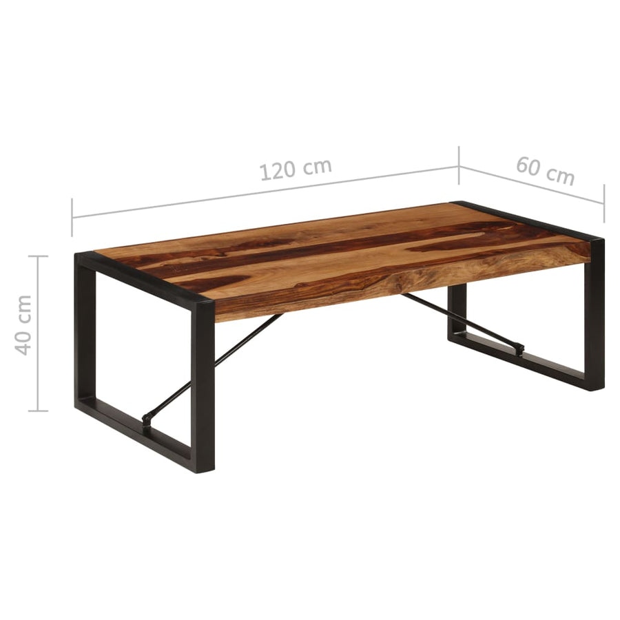 Salontafel 120X60X40 Cm Massief Acaciahout Zwart
