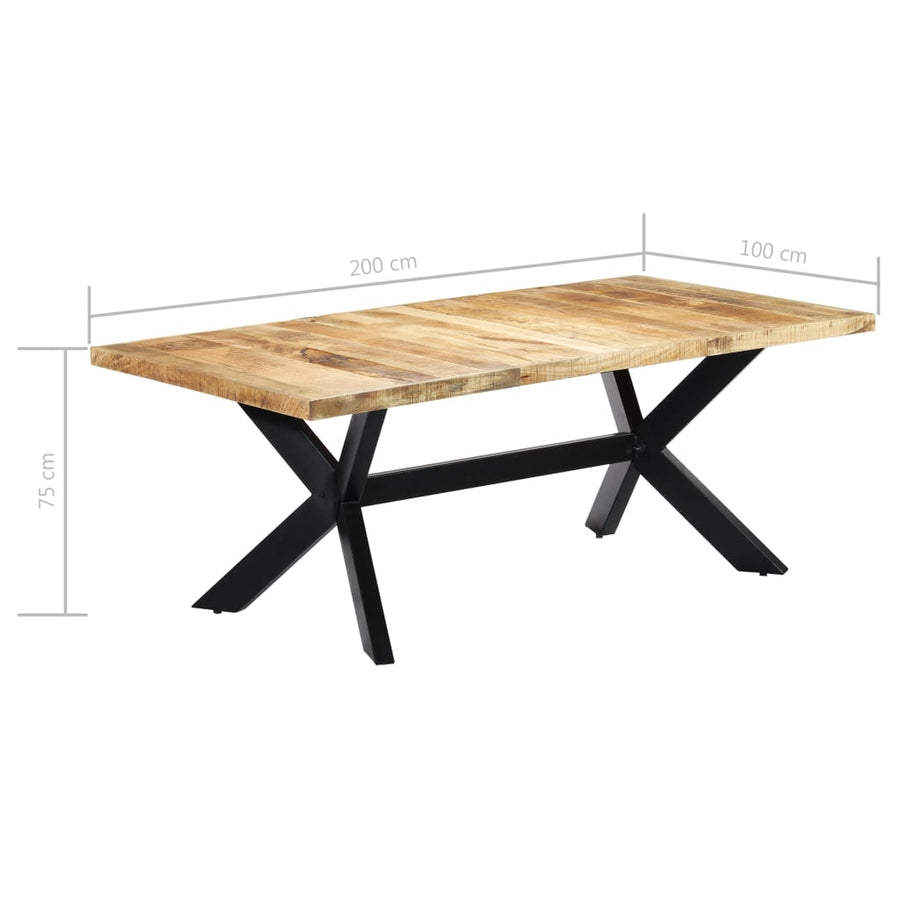 Eettafel 200X100X75 Cm Massief Mangohout 200 x 100 x 75 cm Lichtbruin