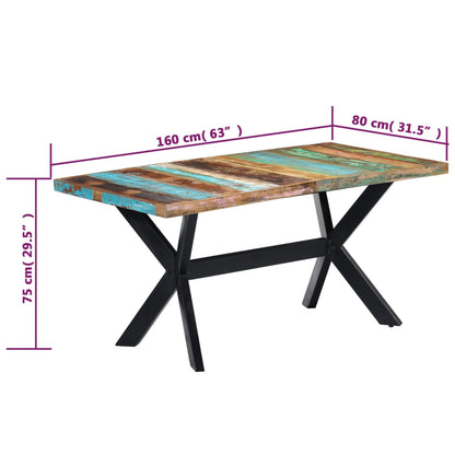 Eettafel Massief Gerecycled Hout 160 x 80 x 75 cm