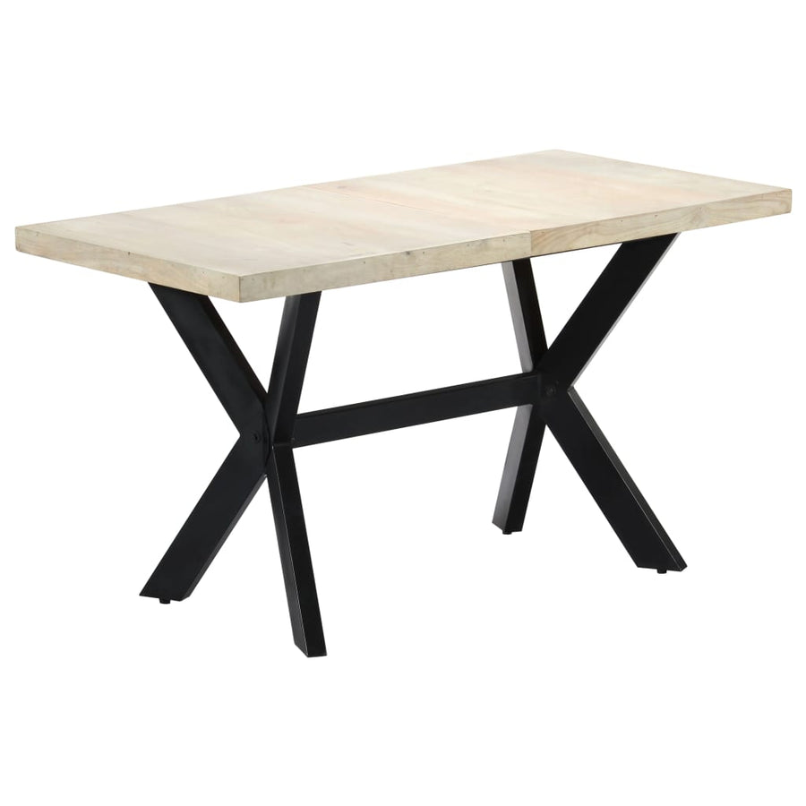 Eettafel 140x70x75 cm massief gebleekt mangohout