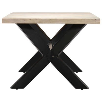 Eettafel 140x70x75 cm massief gebleekt mangohout