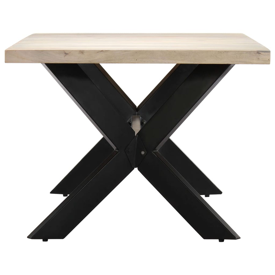 Eettafel 140x70x75 cm massief gebleekt mangohout