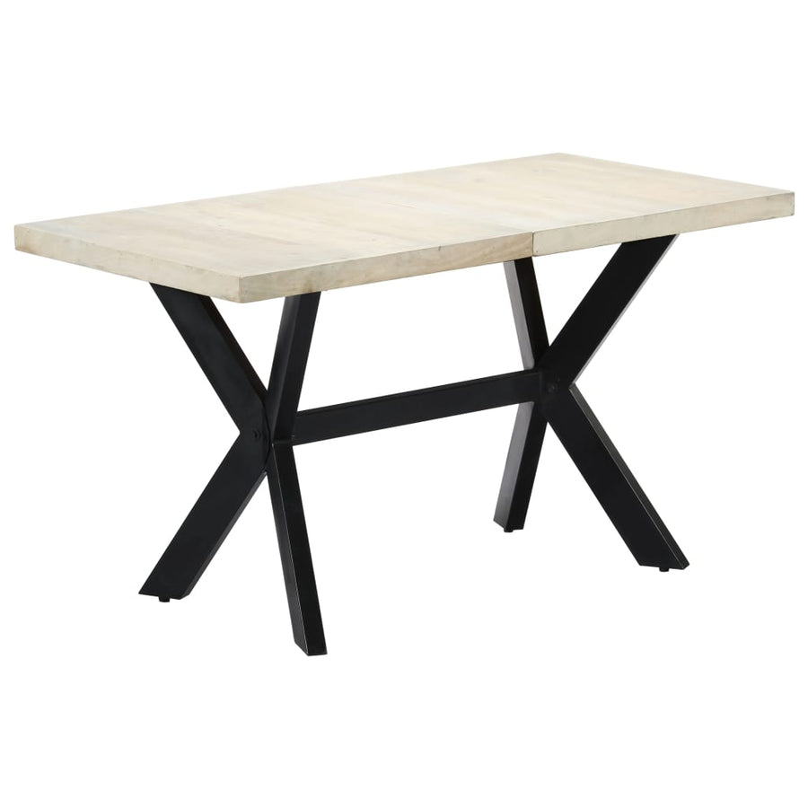 Eettafel 140x70x75 cm massief gebleekt mangohout