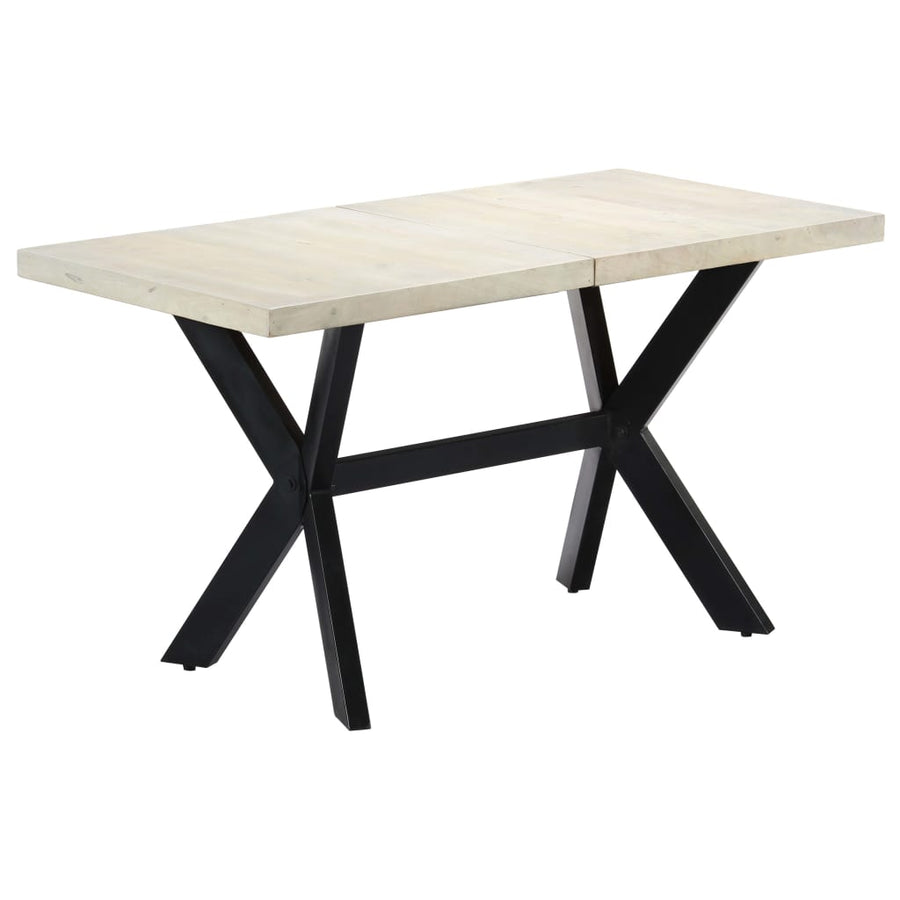 Eettafel 140x70x75 cm massief gebleekt mangohout