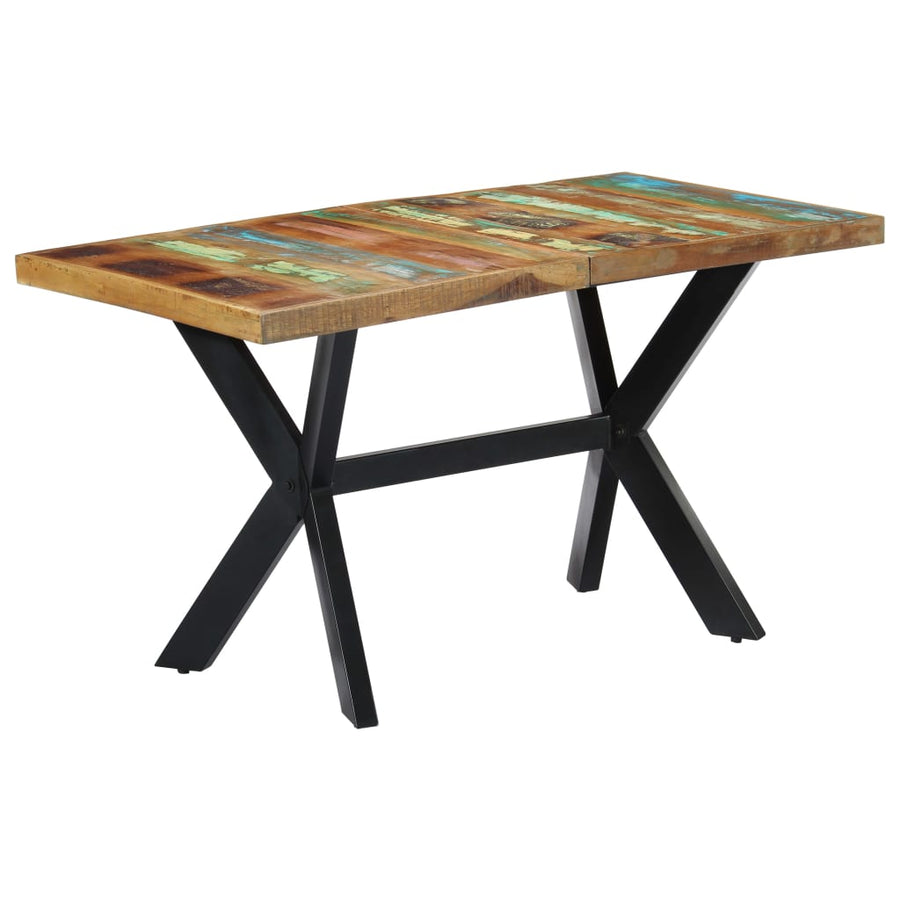 Eettafel 140x70x75 cm massief gerecycled hout 140 x 70 x 75 cm Multikleur