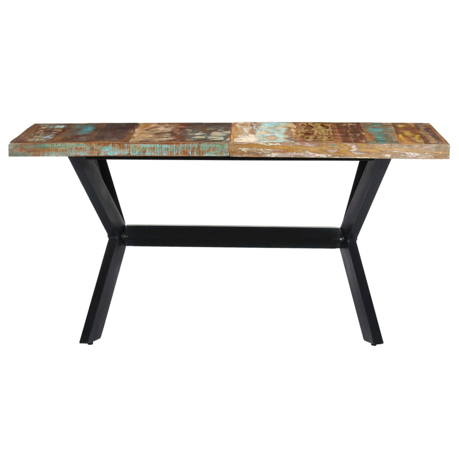 Eettafel 140x70x75 cm massief gerecycled hout 140 x 70 x 75 cm Multikleur