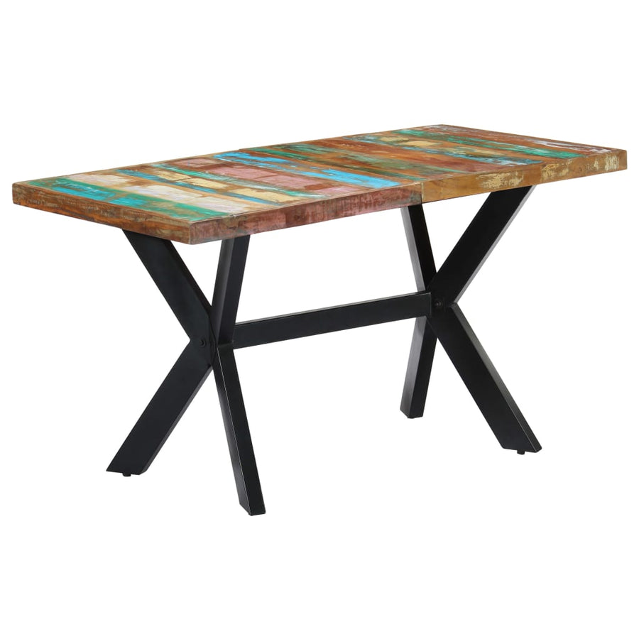 Eettafel 140x70x75 cm massief gerecycled hout 140 x 70 x 75 cm Multikleur