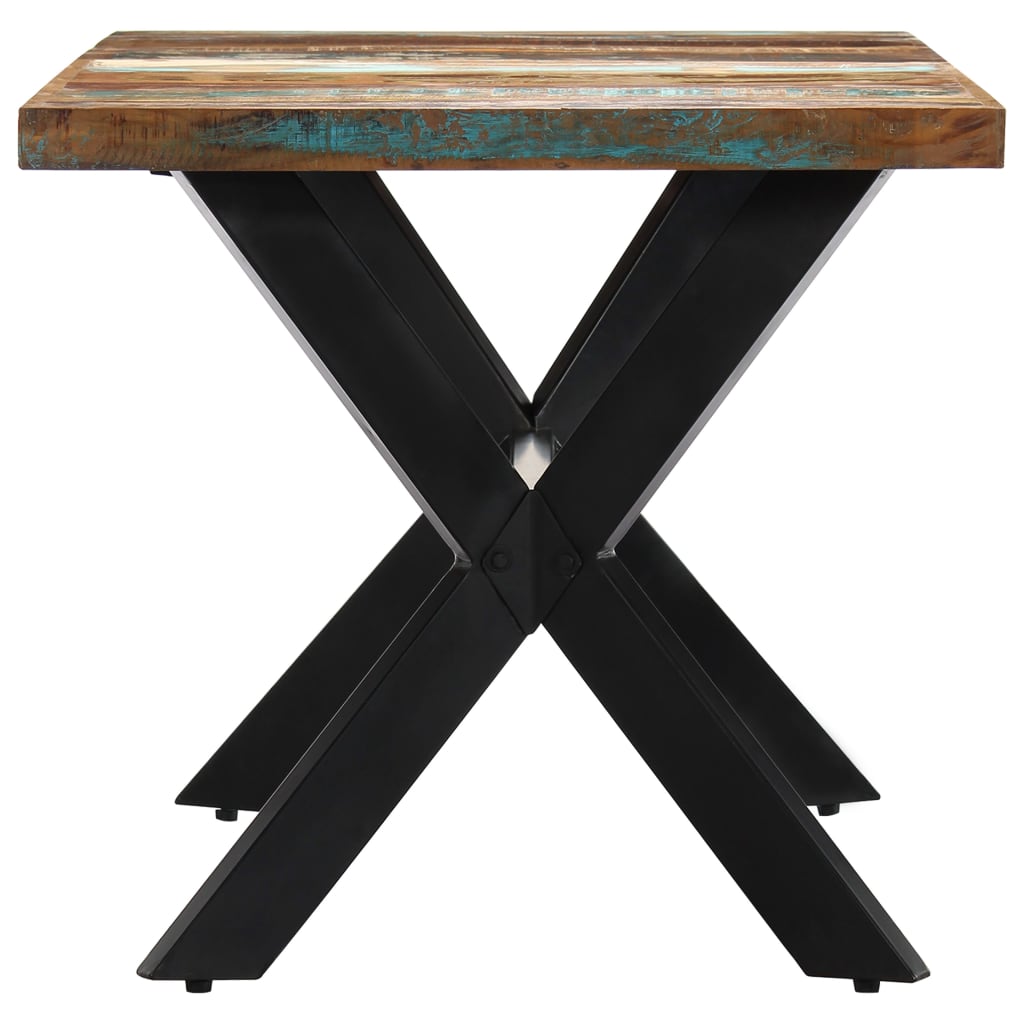 Eettafel 140x70x75 cm massief gerecycled hout 140 x 70 x 75 cm Multikleur