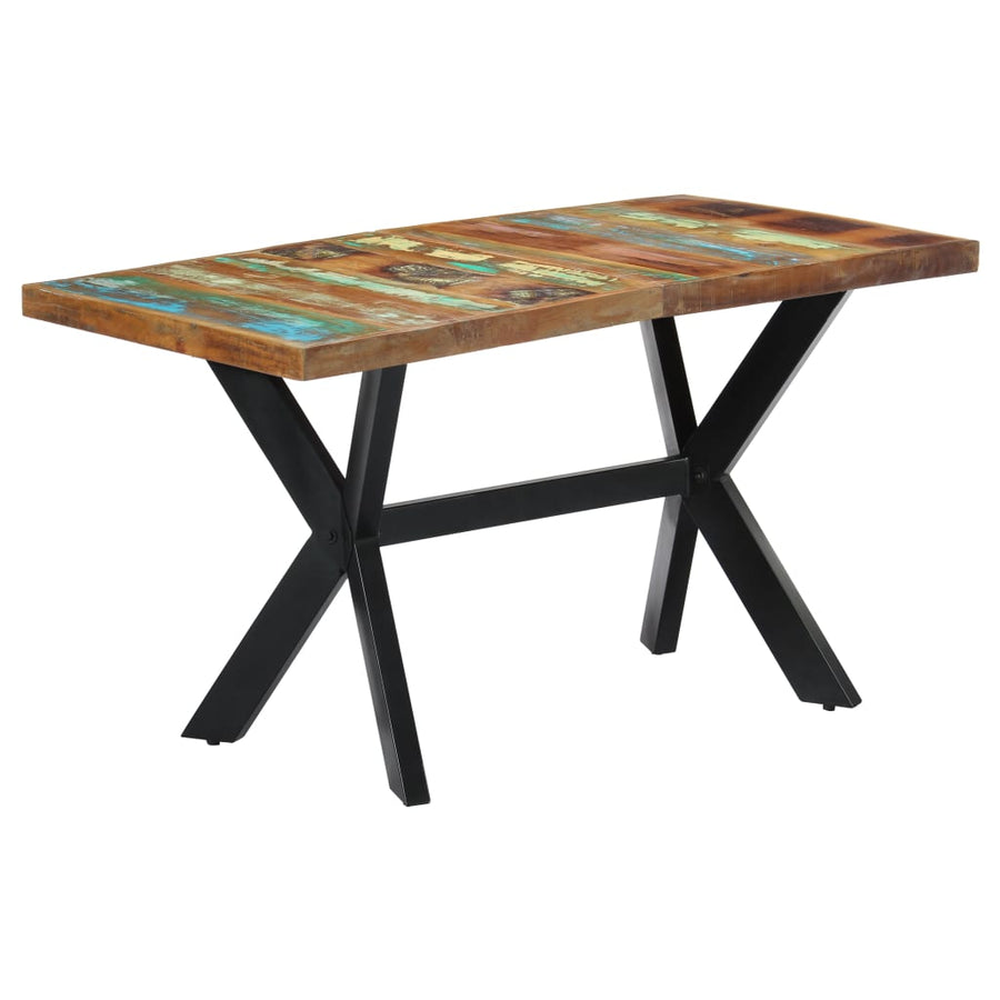 Eettafel 140x70x75 cm massief gerecycled hout 140 x 70 x 75 cm Multikleur