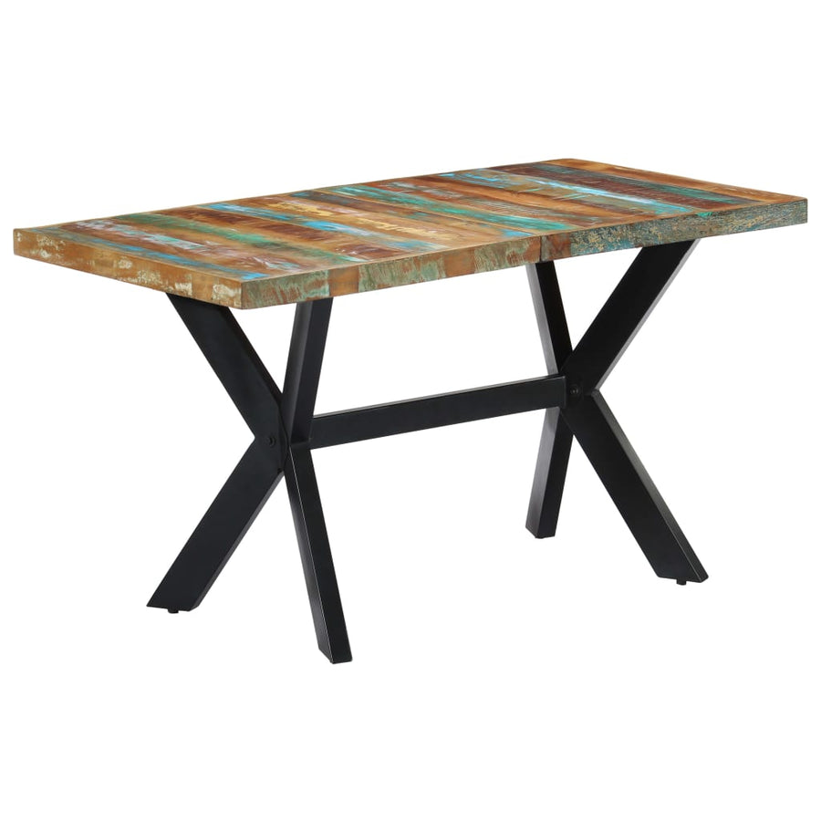 Eettafel 140x70x75 cm massief gerecycled hout 140 x 70 x 75 cm Multikleur