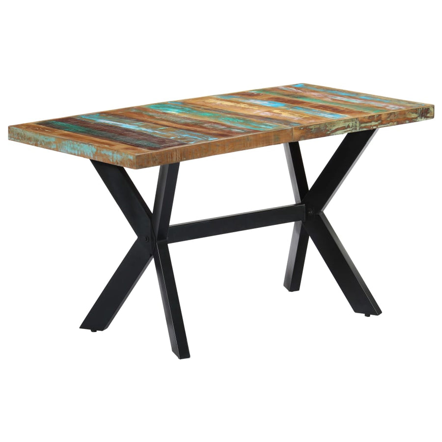 Eettafel 140x70x75 cm massief gerecycled hout 140 x 70 x 75 cm Multikleur
