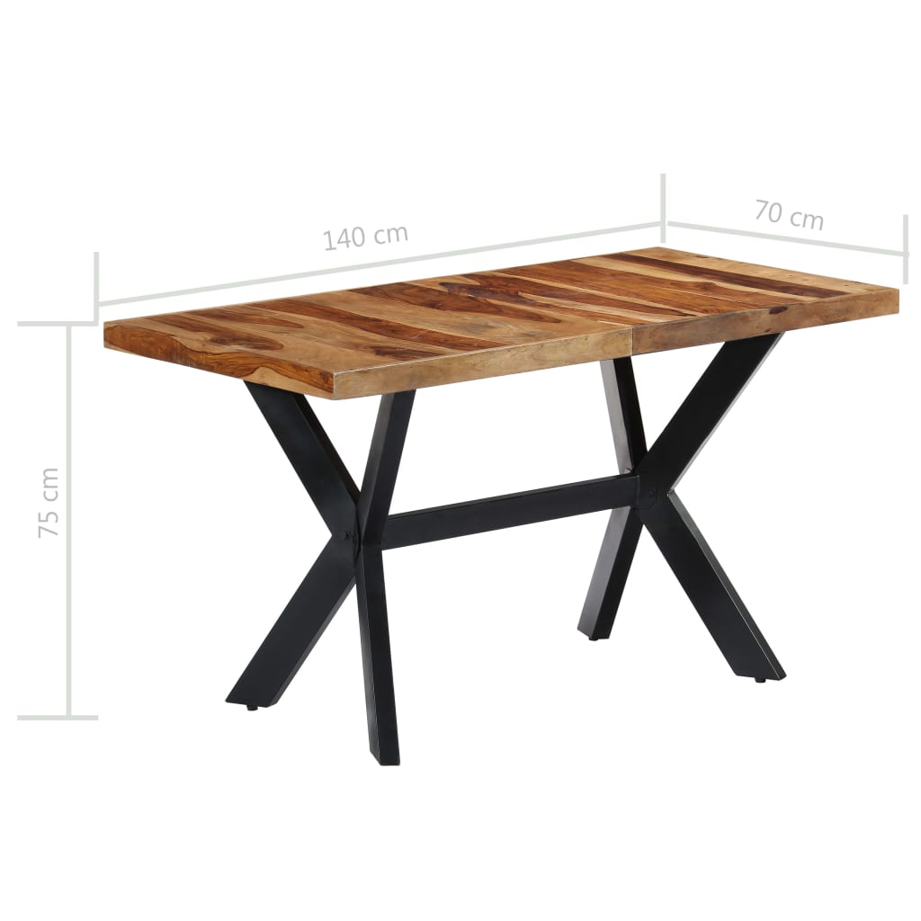 Eettafel Massief Sheeshamhout 140 x 70 x 75 cm Bruin