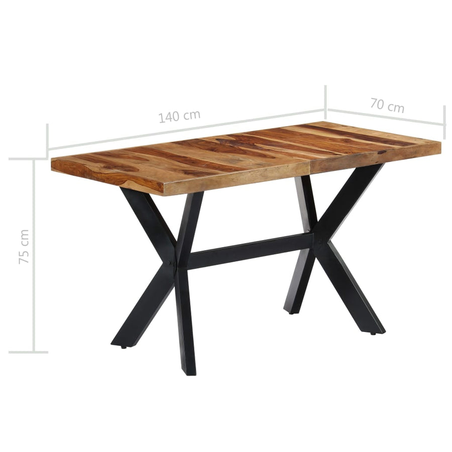 Eettafel Massief Sheeshamhout 140 x 70 x 75 cm Bruin