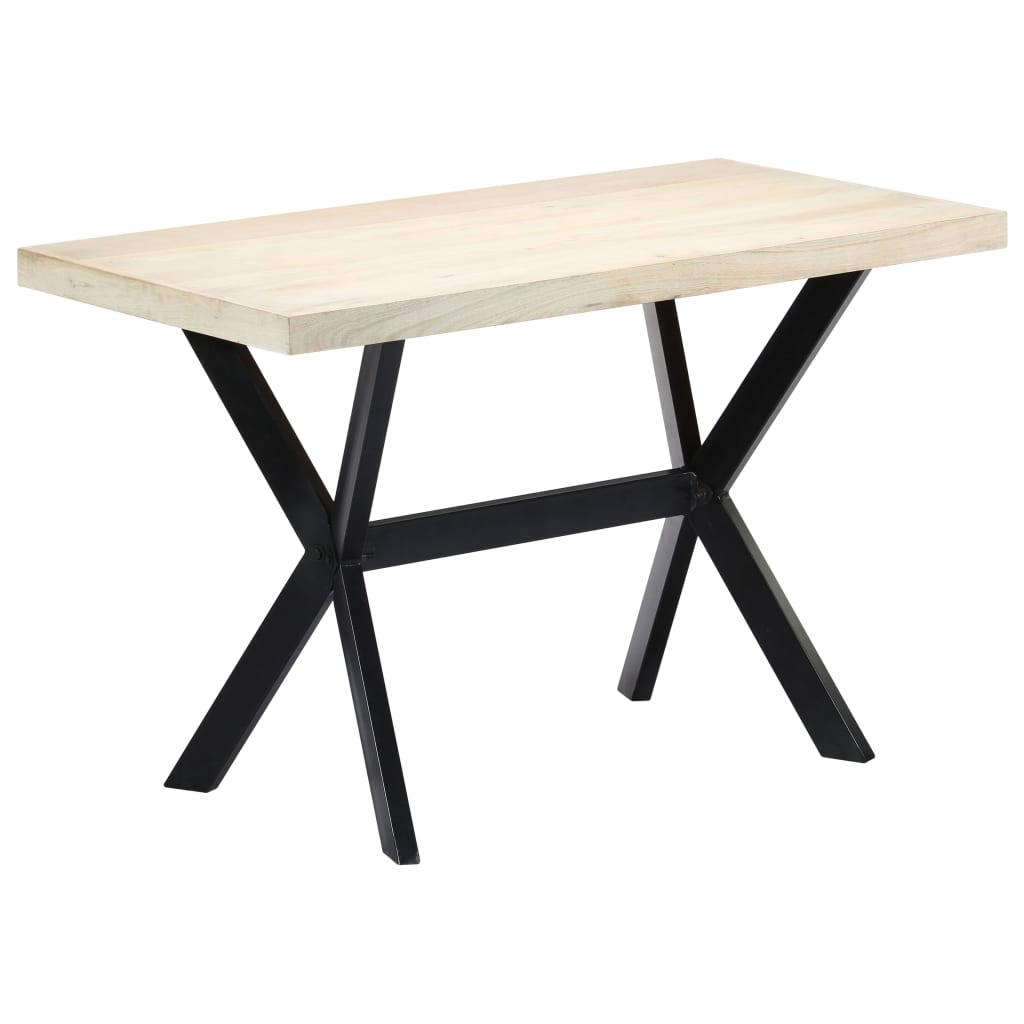 Eettafel 120x60x75 cm massief mangohout wit