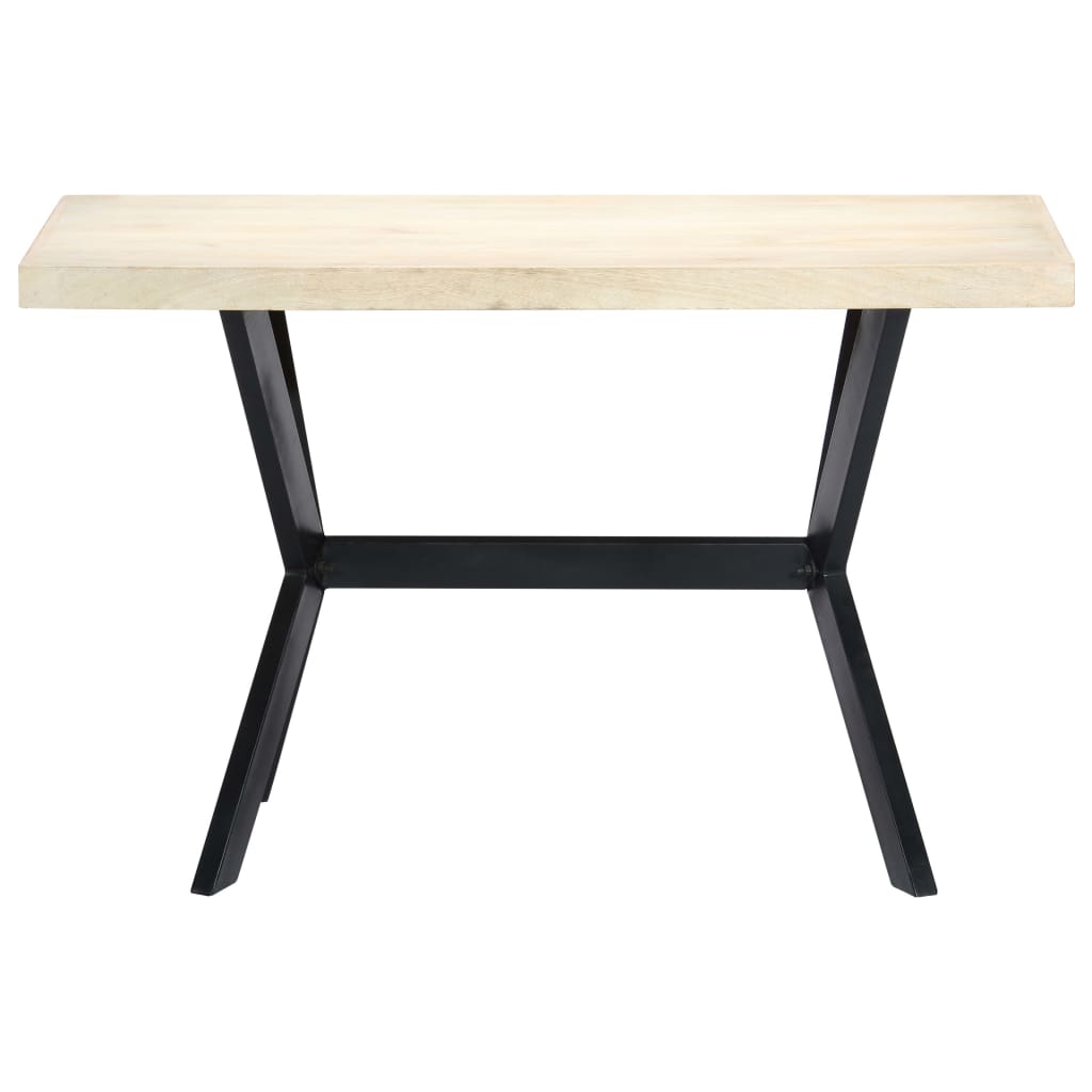 Eettafel 120x60x75 cm massief mangohout wit
