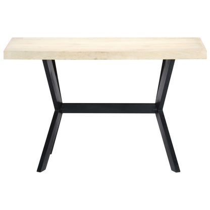 Eettafel 120x60x75 cm massief mangohout wit