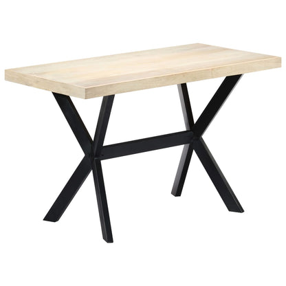 Eettafel 120x60x75 cm massief mangohout wit