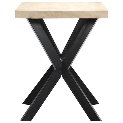 Eettafel 120x60x75 cm massief mangohout wit