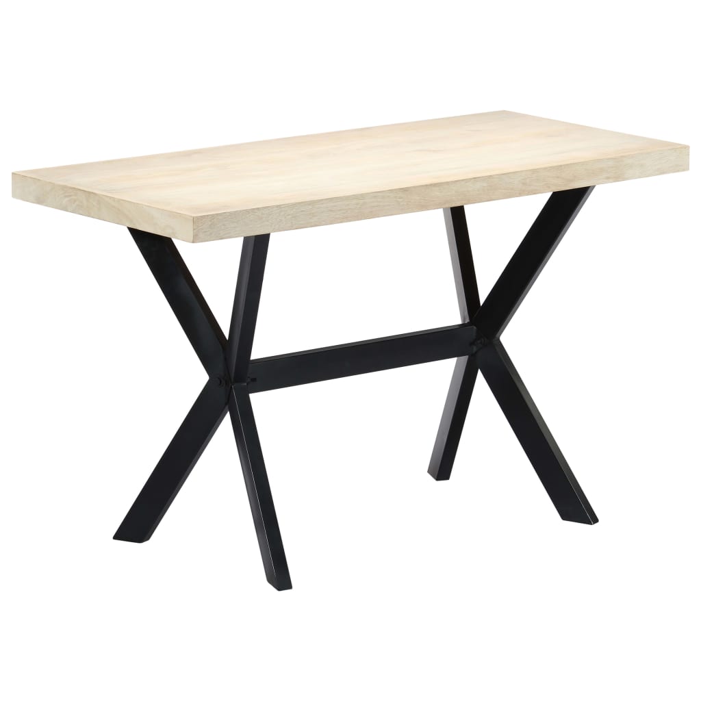 Eettafel 120x60x75 cm massief mangohout wit