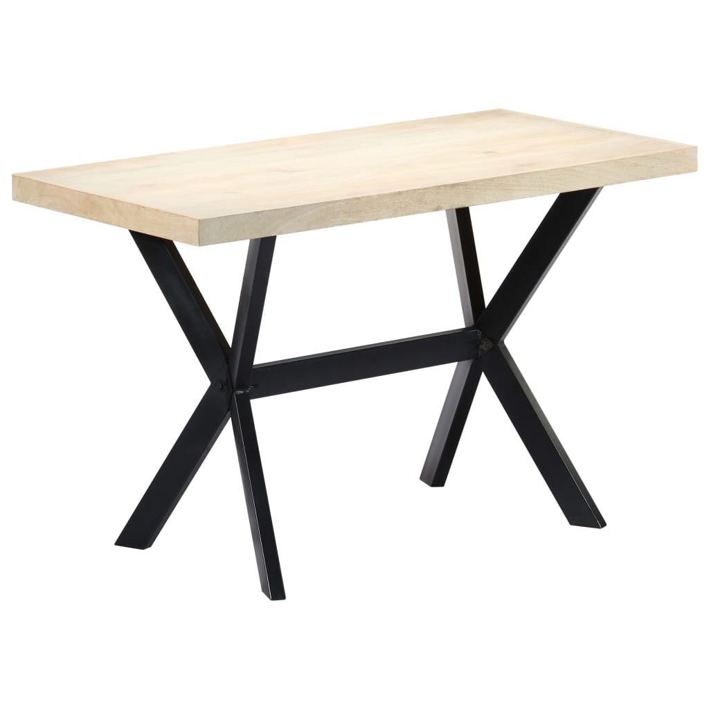 Eettafel 120x60x75 cm massief mangohout wit