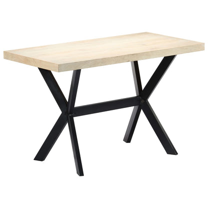 Eettafel 120x60x75 cm massief mangohout wit