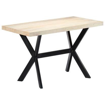 Eettafel 120x60x75 cm massief mangohout wit