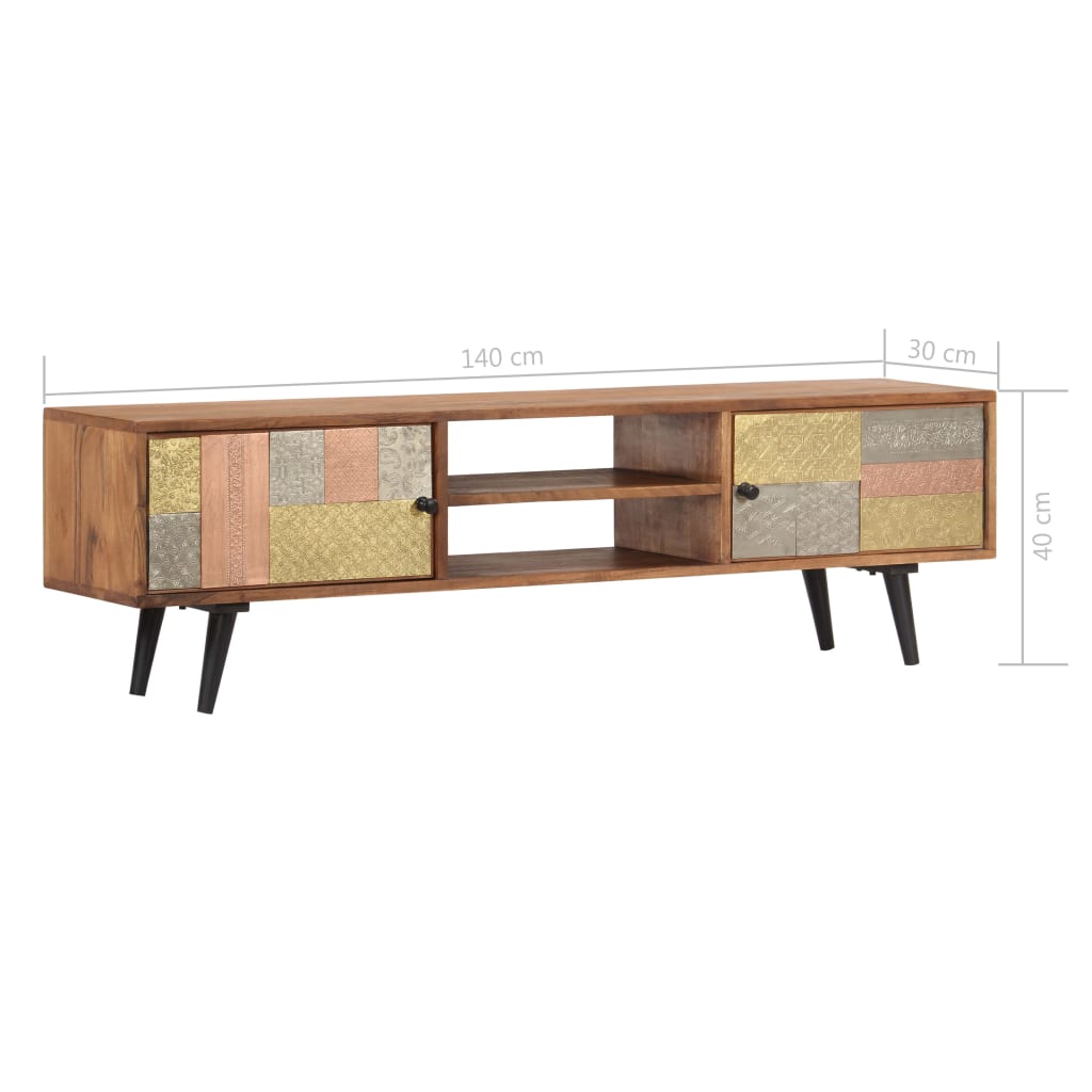 Tv-meubel 140x30x40 cm massief acaciahout