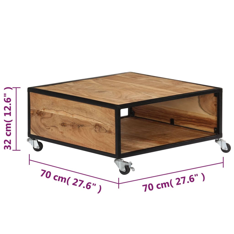 Salontafel 70X70X32 Cm Massief Acaciahout