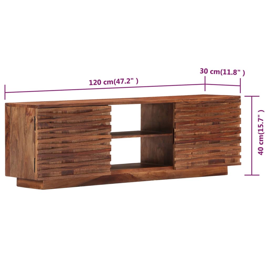 Tv-meubel 120x30x40 cm massief acaciahout